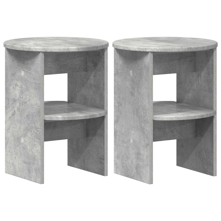 Sideskab 2 pcs BetonGrå Ø40 x 50 cm Konstrueret træ