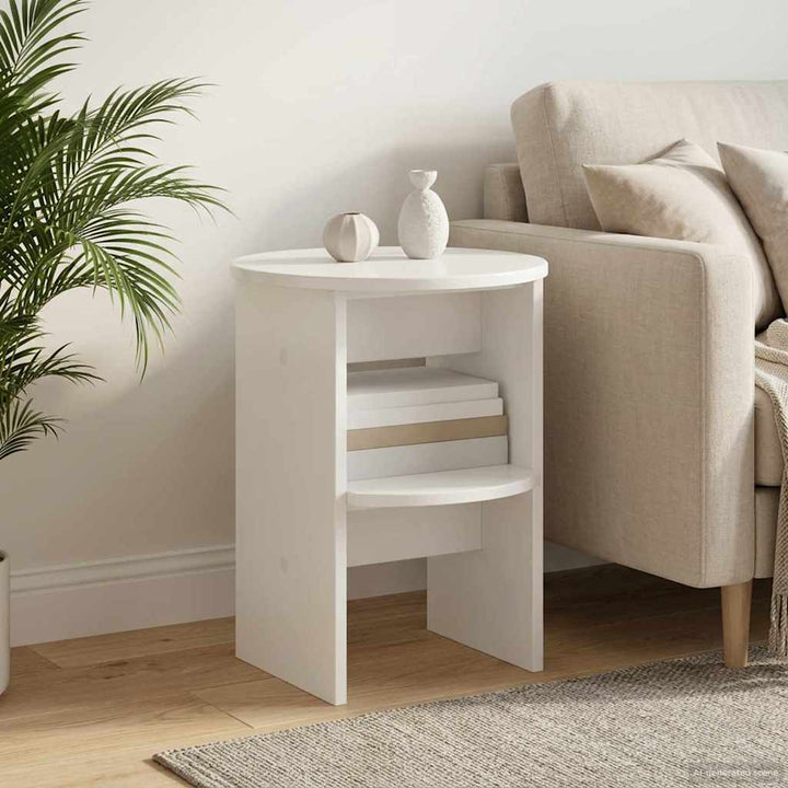 Sideskab Højglans Hvid Ø40 x 50 cm Konstrueret træ
