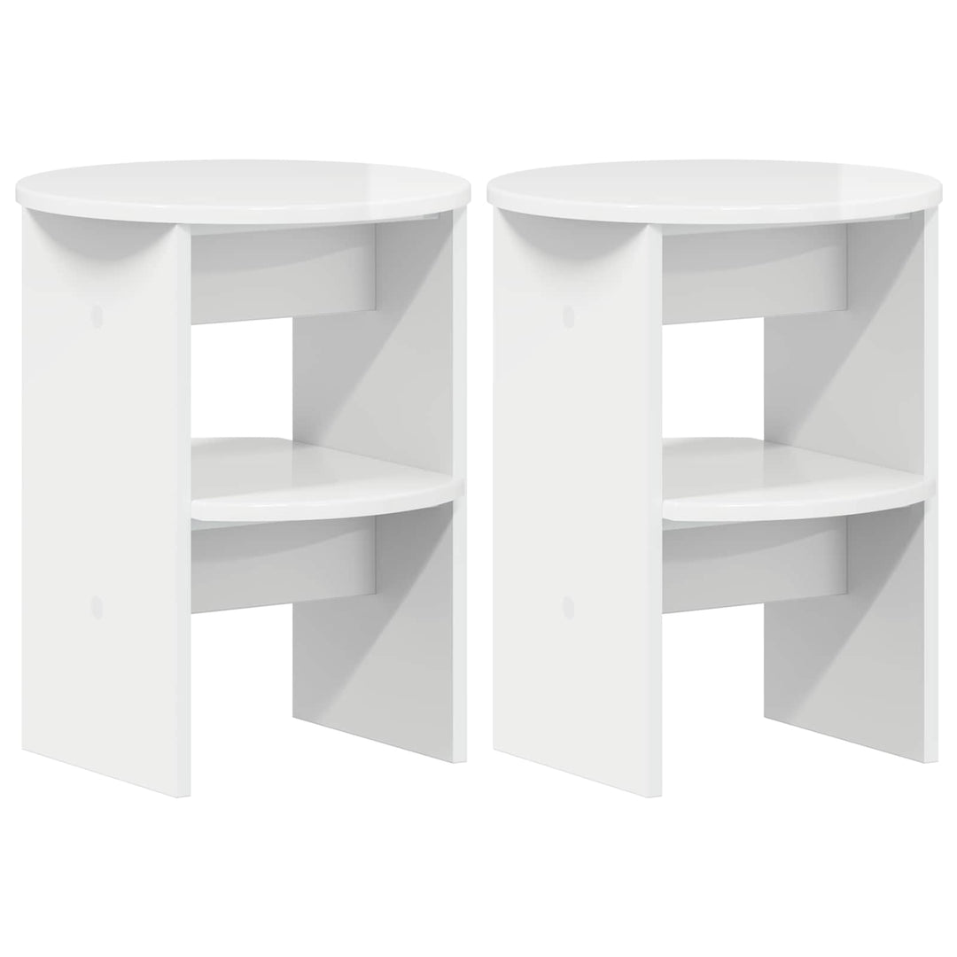 Sideskab 2 stk. Højglans Hvid Ø40 x 50 cm Konstrueret træ