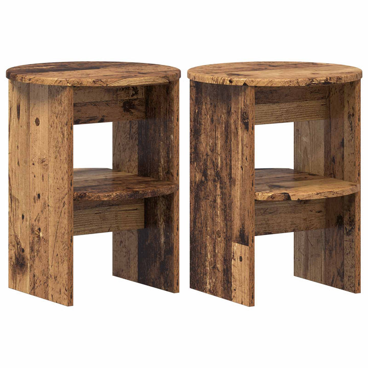 Sideskab 2 pcs Gammelt træ Ø40 x 50 cm Konstrueret træ