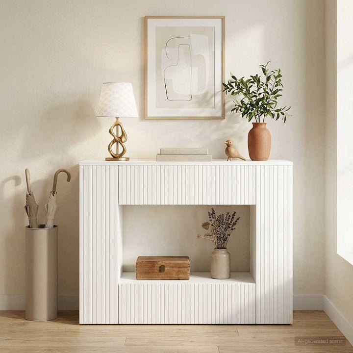 Konsolbord Hvid 101 x 29 x 74 cm Konstrueret træ
