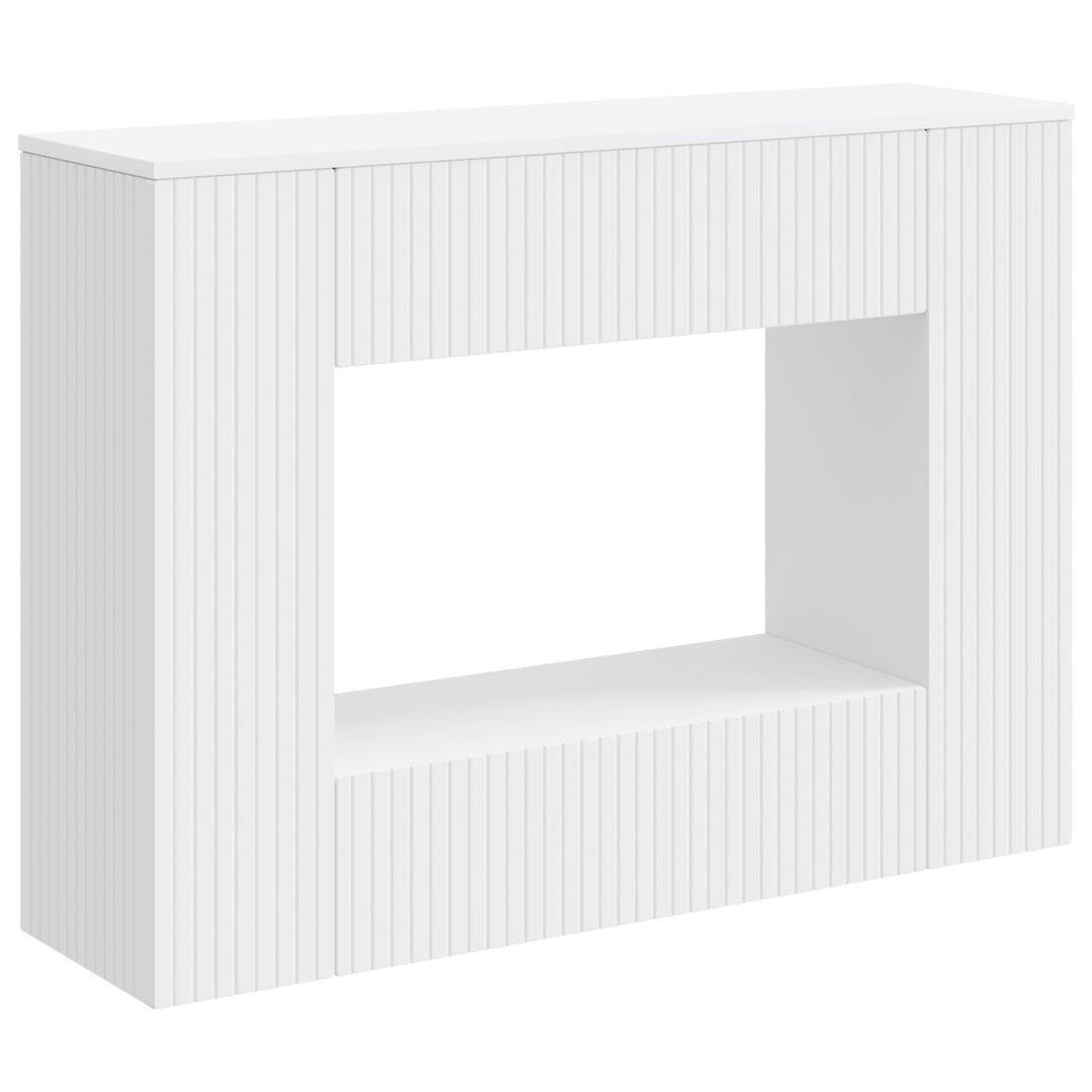 Konsolbord Stribet Hvid 101 x 29 x 74 cm Konstrueret træ