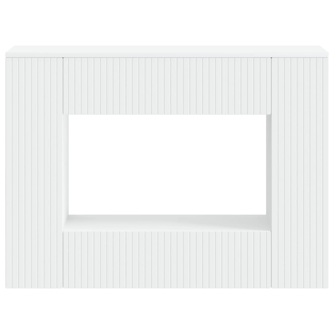 Konsolbord Stribet Hvid 101 x 29 x 74 cm Konstrueret træ