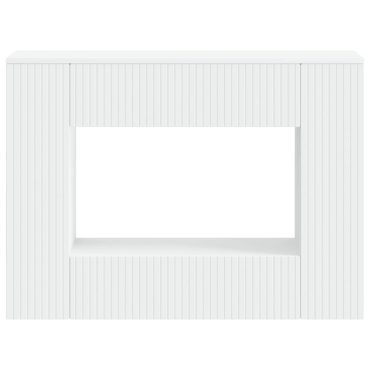 Konsolbord Stribet Hvid 101 x 29 x 74 cm Konstrueret træ