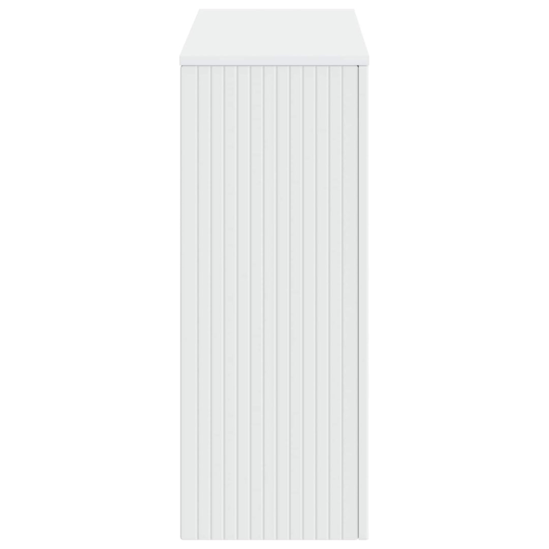 Konsolbord Stribet Hvid 101 x 29 x 74 cm Konstrueret træ