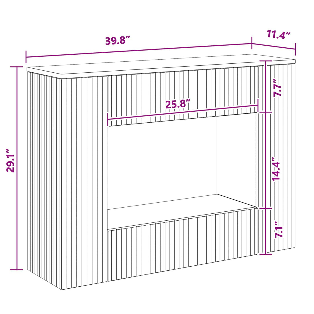 Konsolbord Stribet Hvid 101 x 29 x 74 cm Konstrueret træ