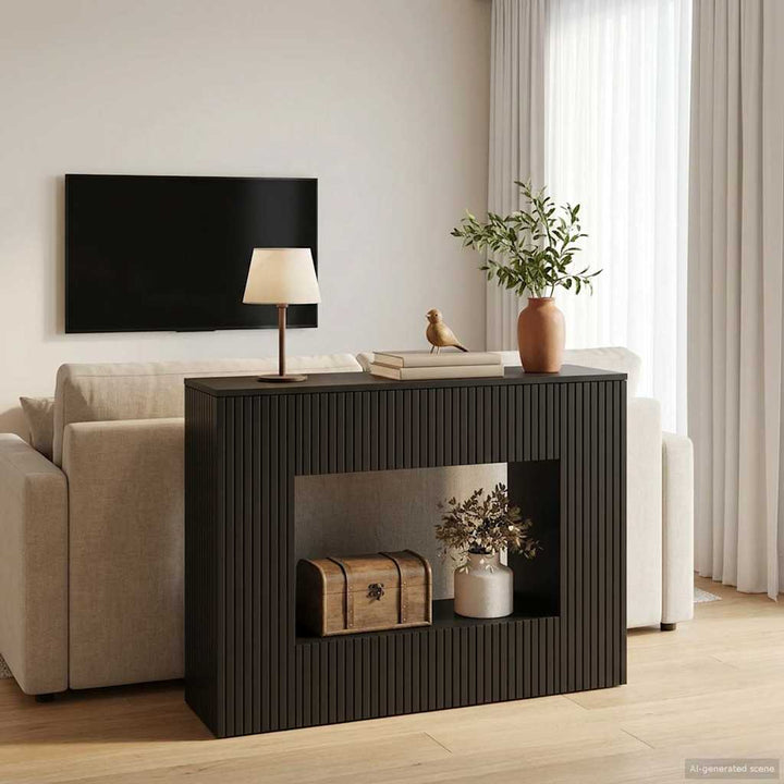 Konsolbord Sort 101 x 29 x 74 cm Konstrueret træ