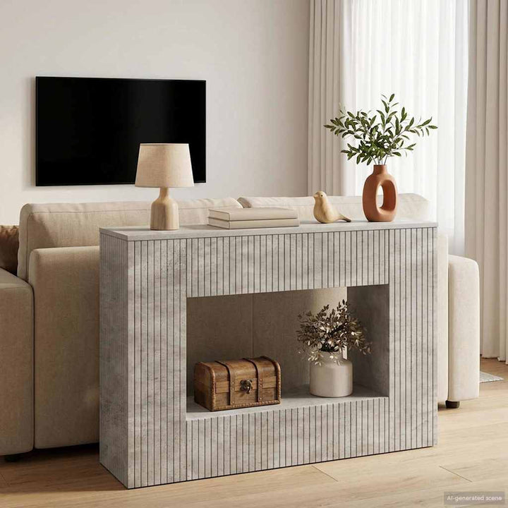 Konsolbord BetonGrå 101 x 29 x 74 cm Konstrueret træ