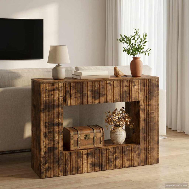 Konsolbord Røget Eg 101 x 29 x 74 cm Konstrueret træ