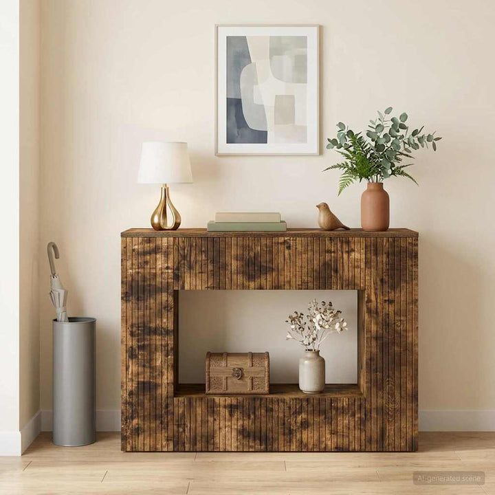 Konsolbord Røget Eg 101 x 29 x 74 cm Konstrueret træ