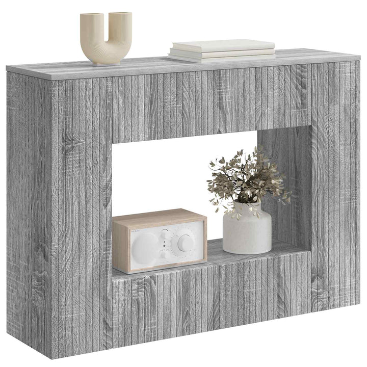 Konsolbord Stribet Grå Sonoma 101 x 29 x 74 cm Konstrueret træ