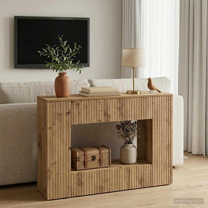 Konsolbord Artisan Eg 101 x 29 x 74 cm Konstrueret træ