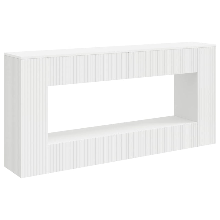 Konsolbord Stribet Hvid 155 x 29 x 74 cm Konstrueret træ