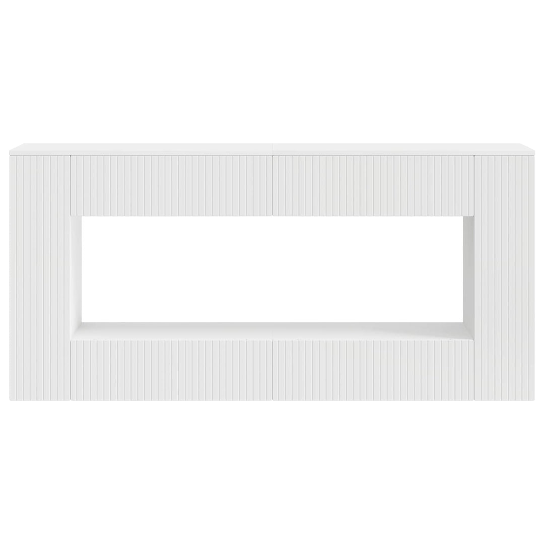 Konsolbord Stribet Hvid 155 x 29 x 74 cm Konstrueret træ