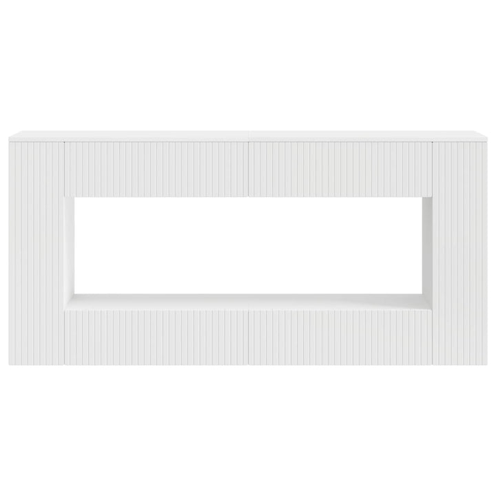Konsolbord Stribet Hvid 155 x 29 x 74 cm Konstrueret træ