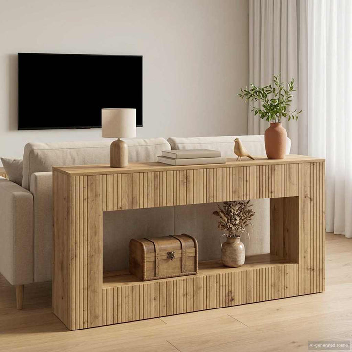 Konsolbord Artisan Eg 155 x 29 x 74 cm Konstrueret træ