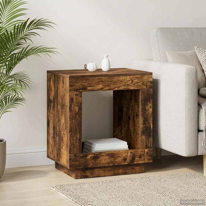 Sidebord Røget eg 60 x 40 x 65 cm Konstrueret træ