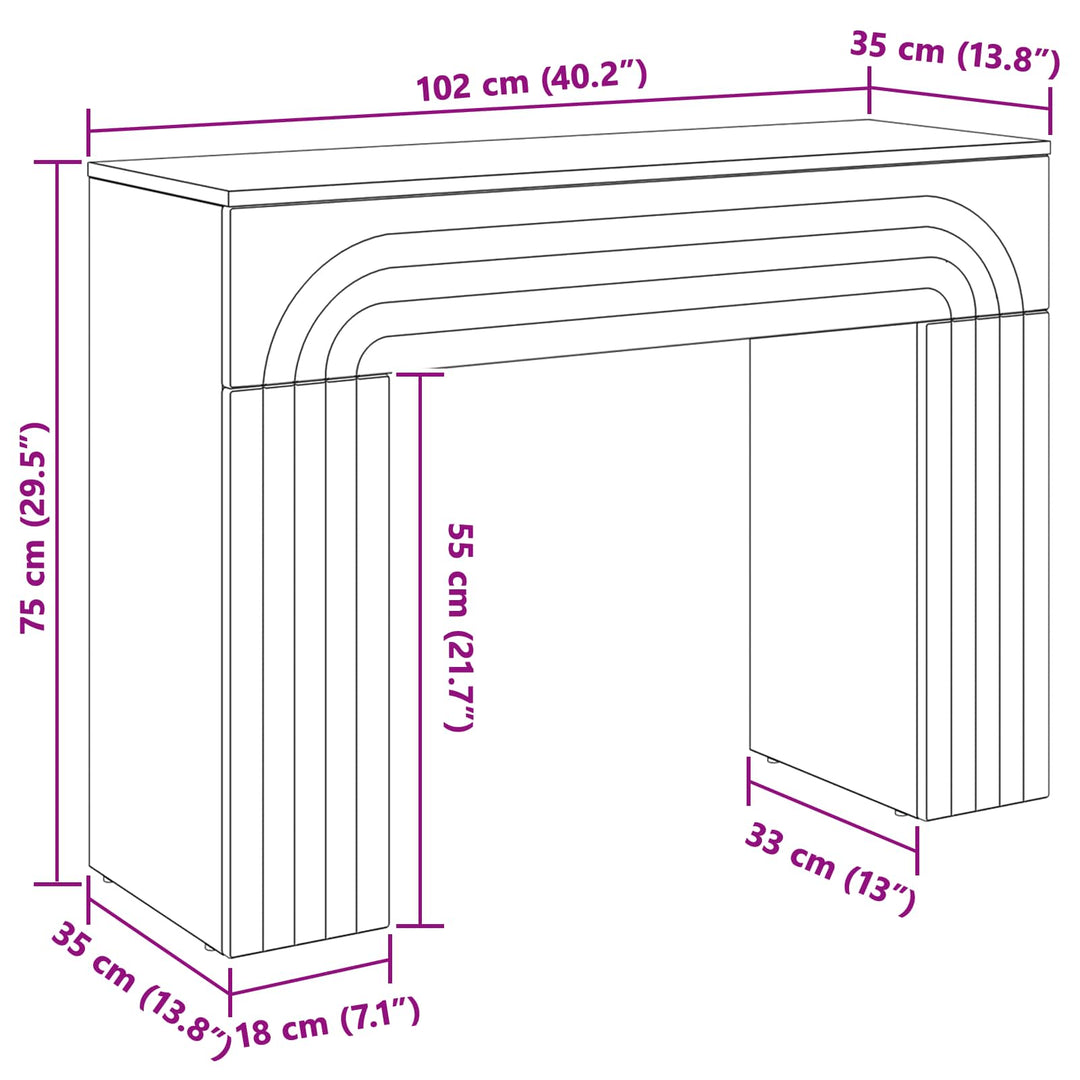 Sofabord Røget eg 102 x 35 x 75 cm Konstrueret træ
