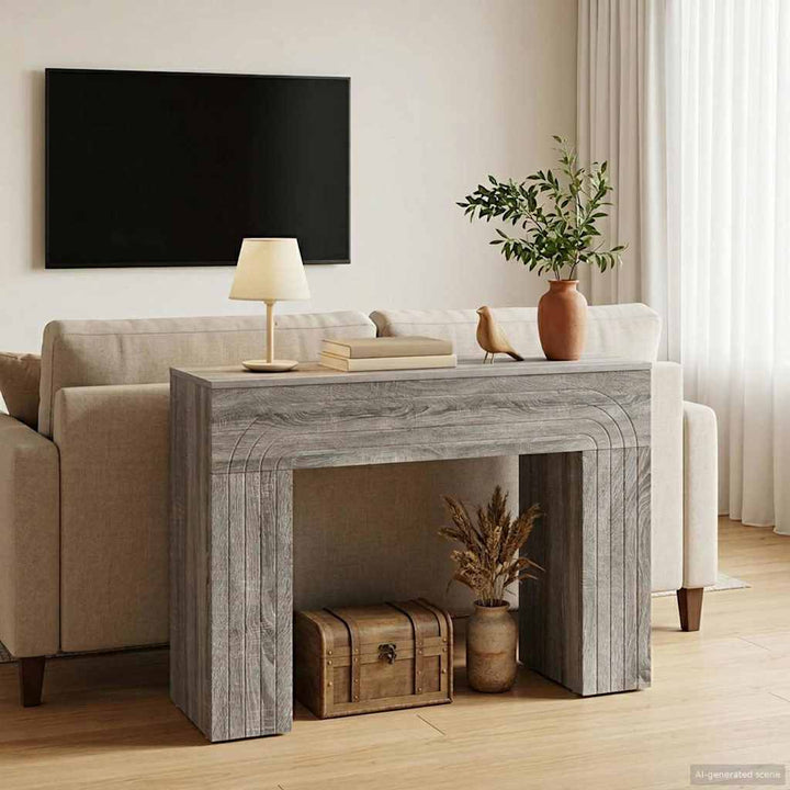 Sofabord Grå sonoma-eg 102 x 35 x 75 cm Konstrueret træ