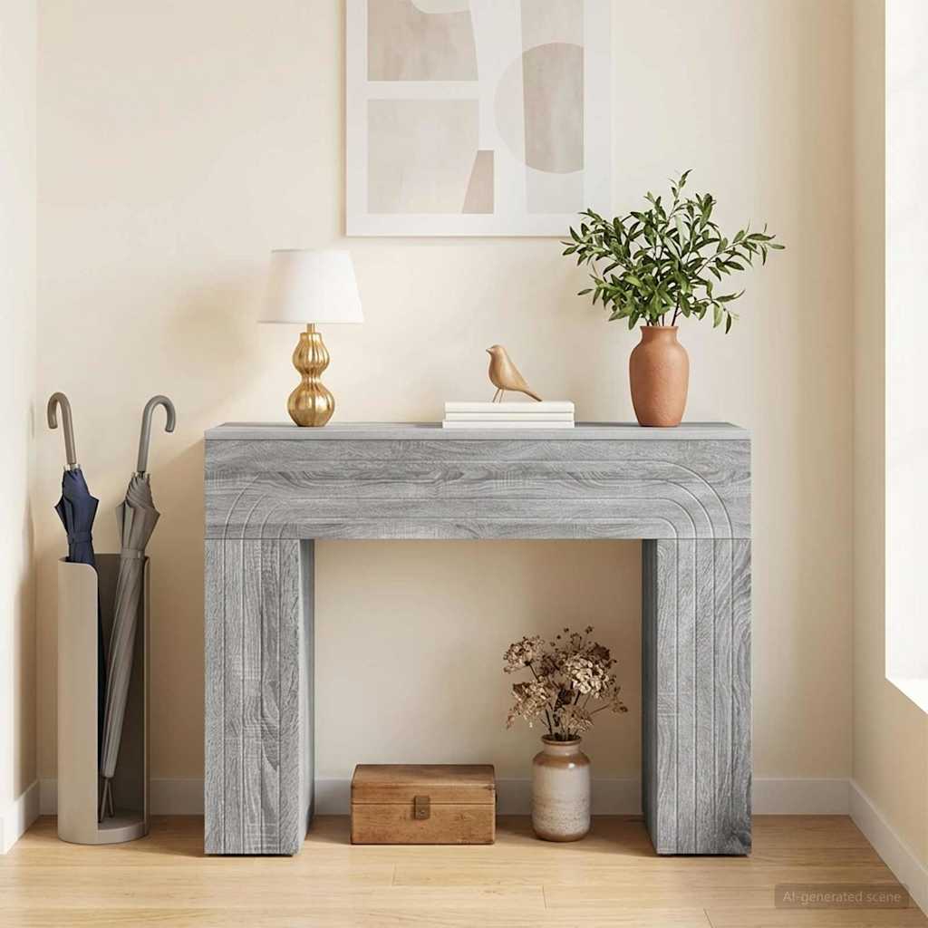 Sofabord Grå sonoma-eg 102 x 35 x 75 cm Konstrueret træ