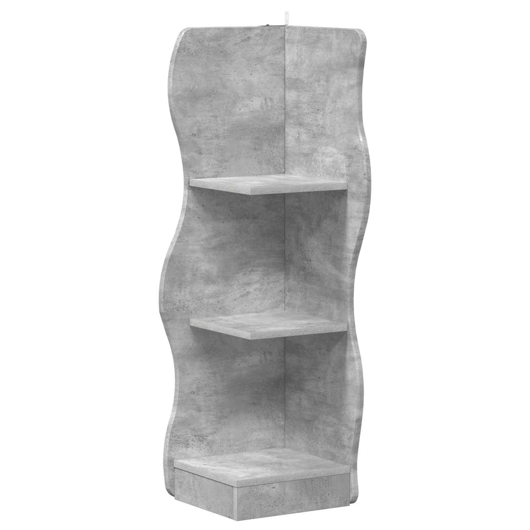 Hjørnehylde med hylde Betongrå 34 x 33 x 102 cm Konstrueret træ