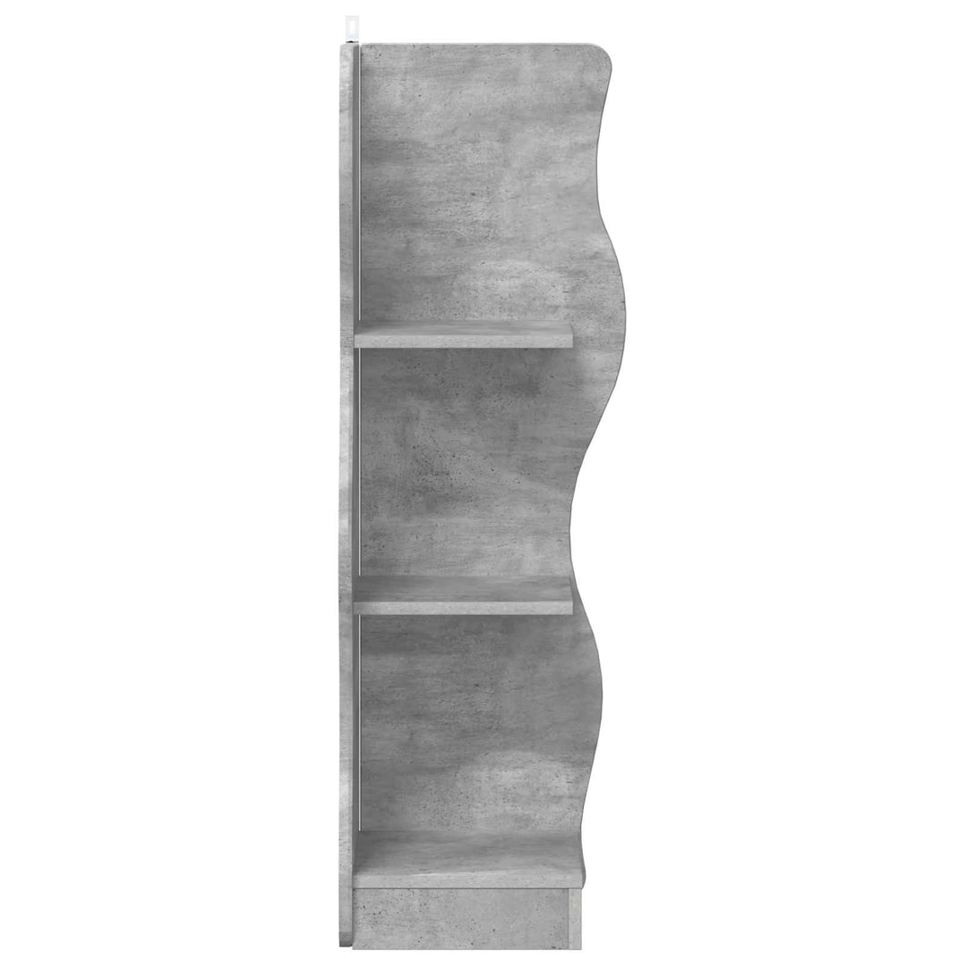 Hjørnehylde med hylde Betongrå 34 x 33 x 102 cm Konstrueret træ