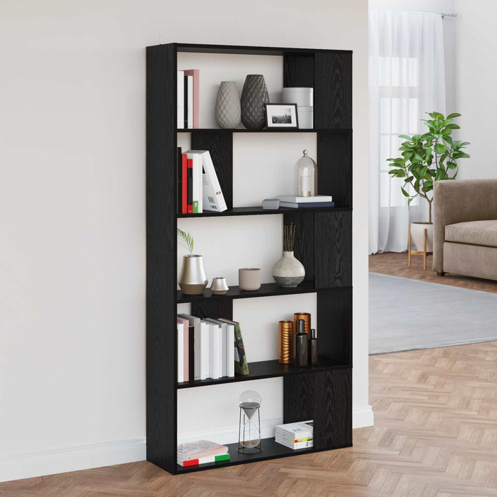 Bogskab 80 x 24 x 159 cm Konstrueret træ Sort eg
