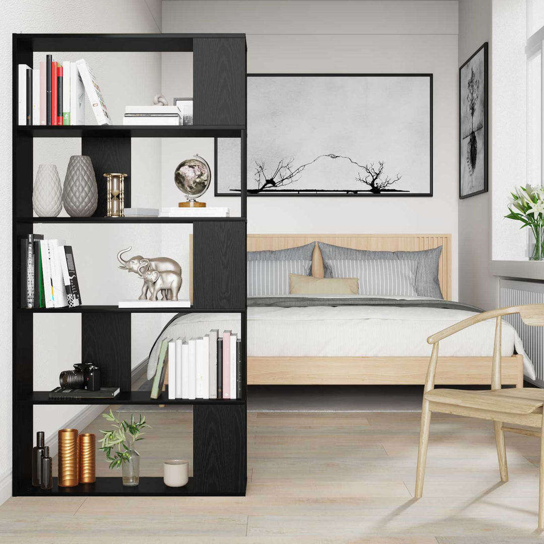 Bogskab Sort eg 80 x 24 x 159 cm Konstrueret træ