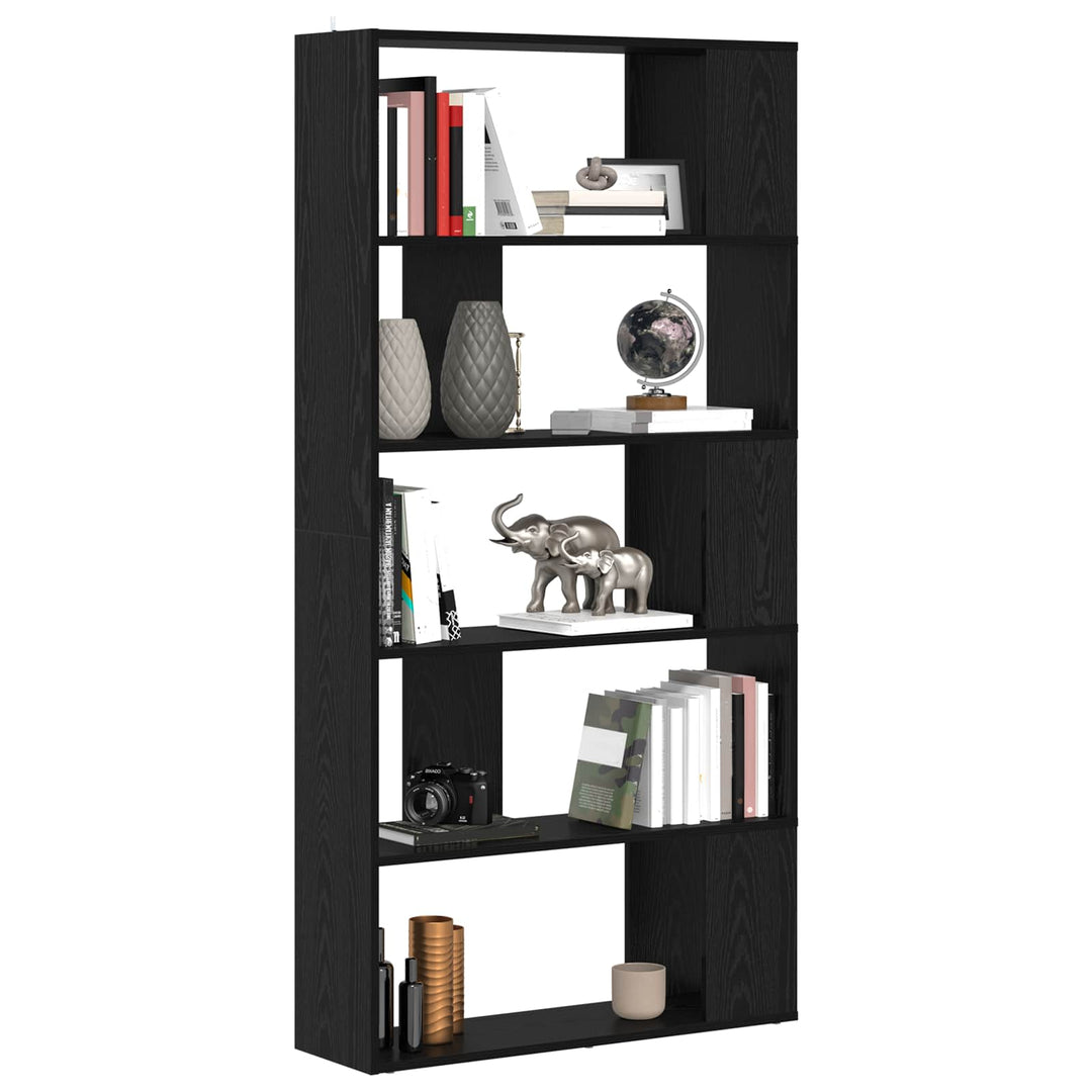 Bogskab 80 x 24 x 159 cm Konstrueret træ Sort eg