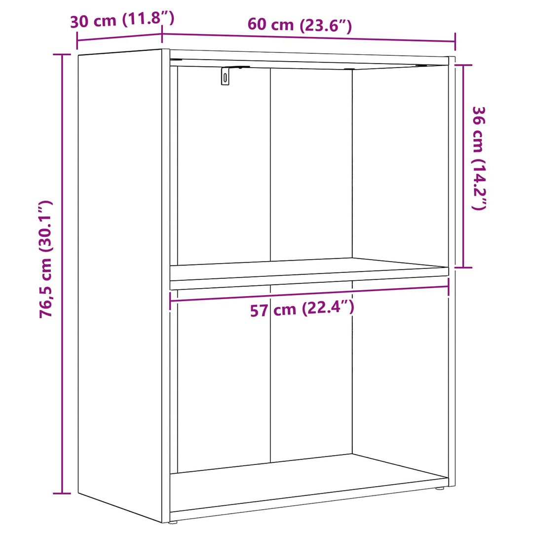 Bogreol Sort eg 60 x 30 x 76.5 cm Konstrueret træ
