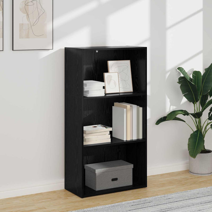 Bogreol 60 x 30 x 114 cm Konstrueret træ Sort eg