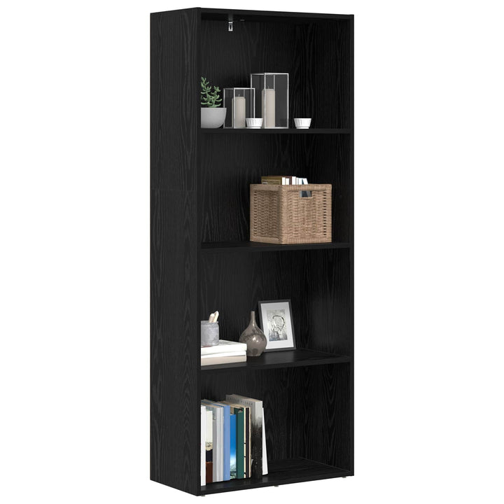 Selvstående boghylde Sort eg 60 x 30 x 151,5 cm Konstrueret træ