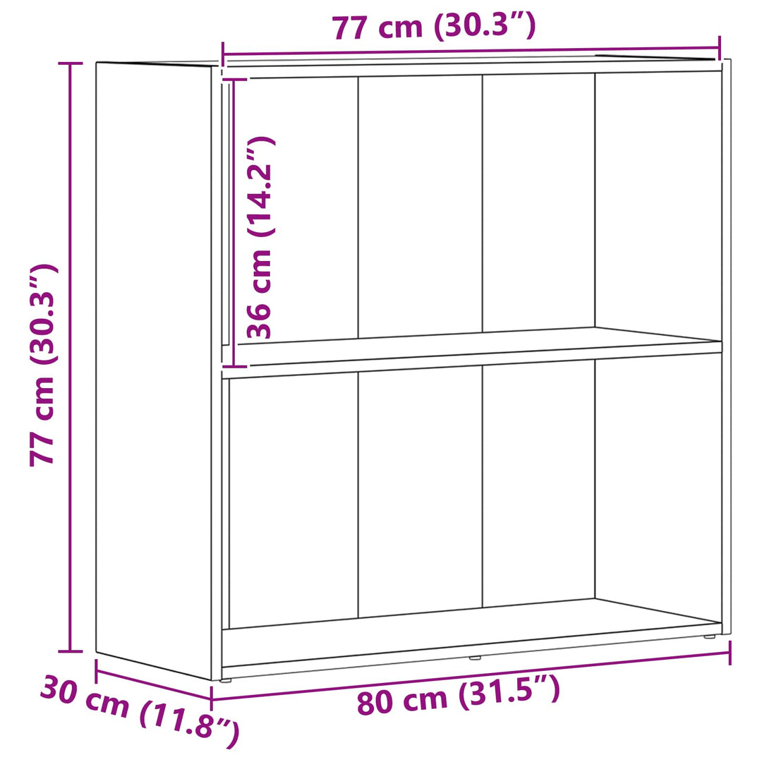 Bogreol Sort eg 80 x 30 x 76,5 cm Konstrueret træ