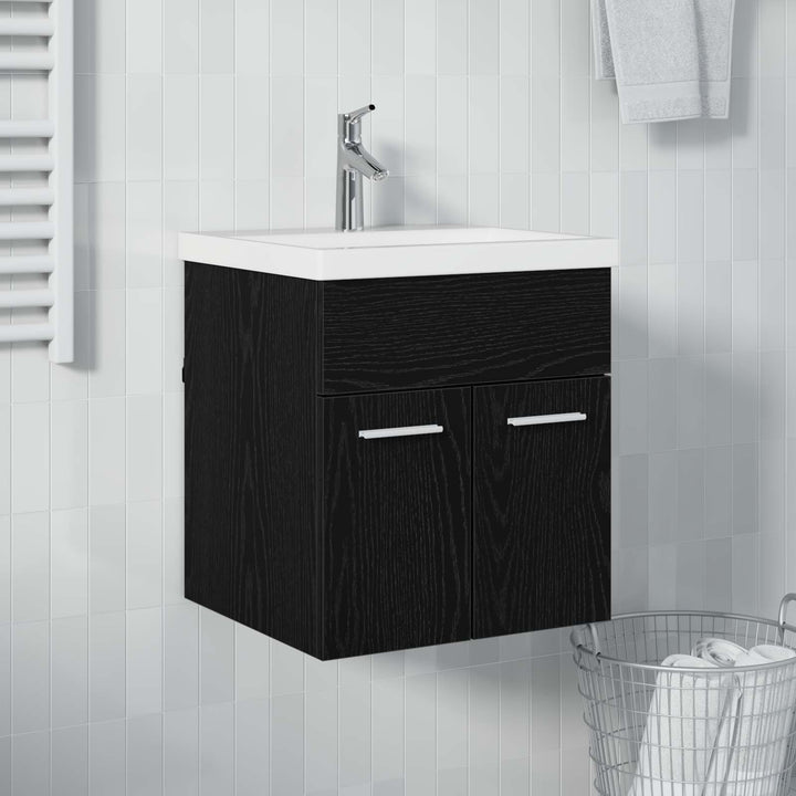 Vaskeskab Sort eg 41 x 38,5 x 46 cm Konstrueret træ