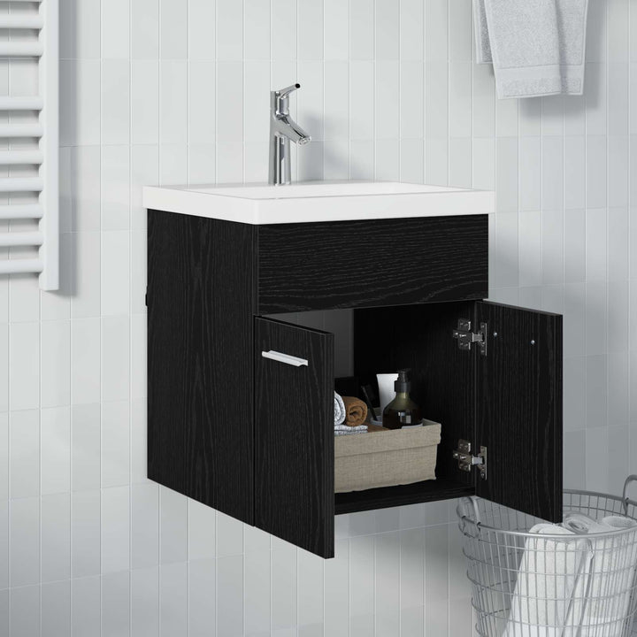 Vaskeskab Sort eg 41 x 38,5 x 46 cm Konstrueret træ