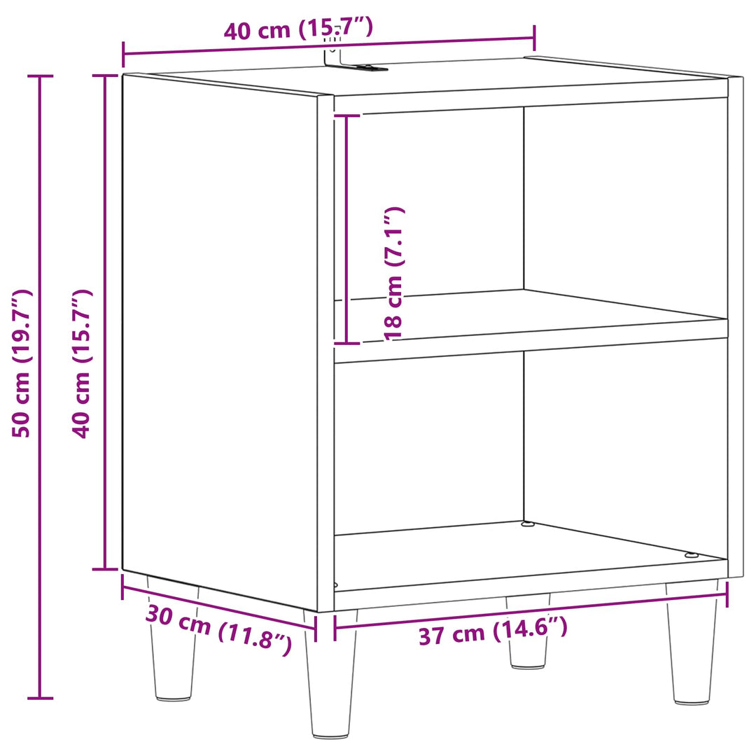 Sengeskab Sort eg 40 x 30 x 50 cm Konstrueret træ
