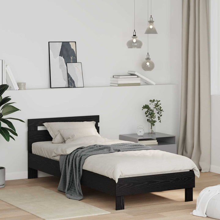 Sengestel Sort eg 75 x 190 cm Konstrueret træ
