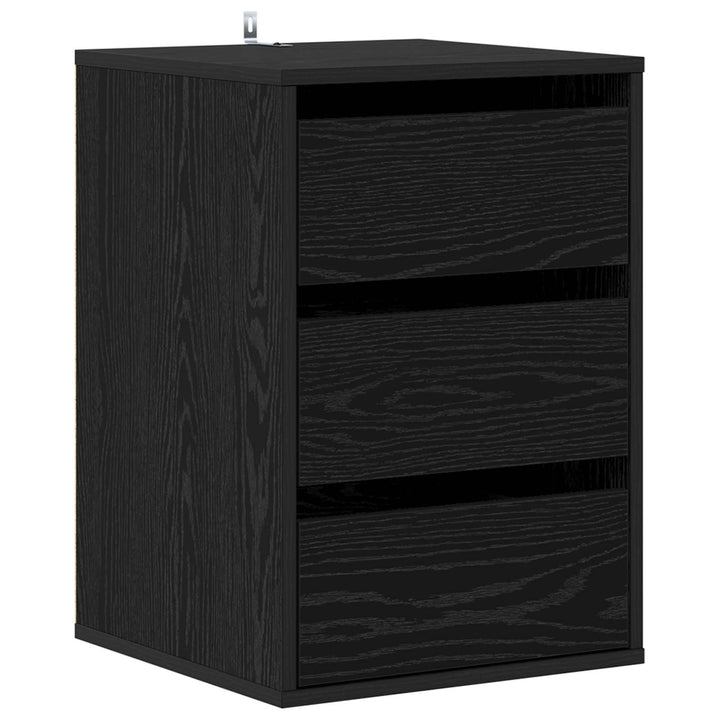Skuffeskab 3-Skuffe Sort eg 41 x 40 x 58 cm Konstrueret træ