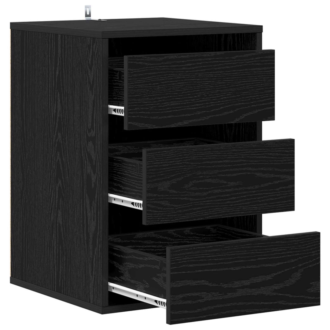 Skuffeskab 3-Skuffe Sort eg 41 x 40 x 58 cm Konstrueret træ