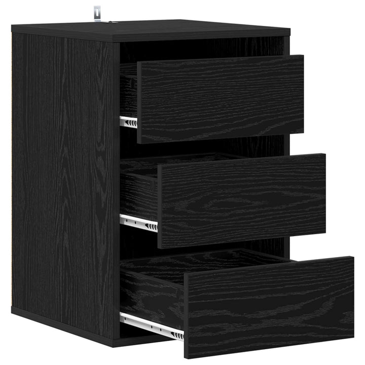 Skuffeskab 3-Skuffe Sort eg 41 x 40 x 58 cm Konstrueret træ