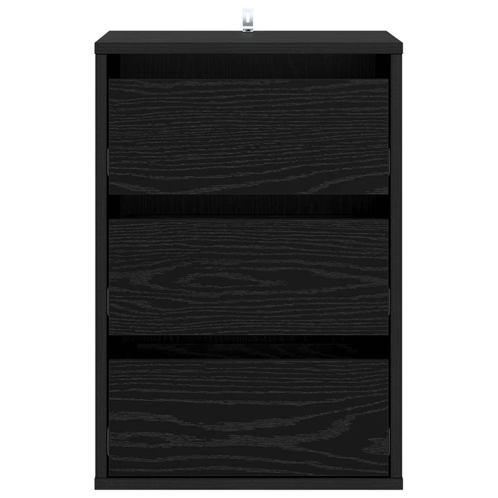 Skuffeskab 3-Skuffe Sort eg 41 x 40 x 58 cm Konstrueret træ