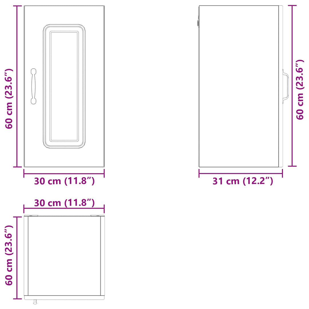 Panel til opvaskemaskine Kalmar Sort eg 30 x 31 x 60 cm