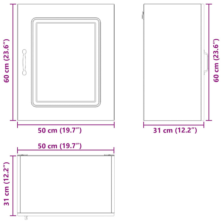 Panel til opvaskemaskine Kalmar Sort eg 50 x 31 x 60 cm