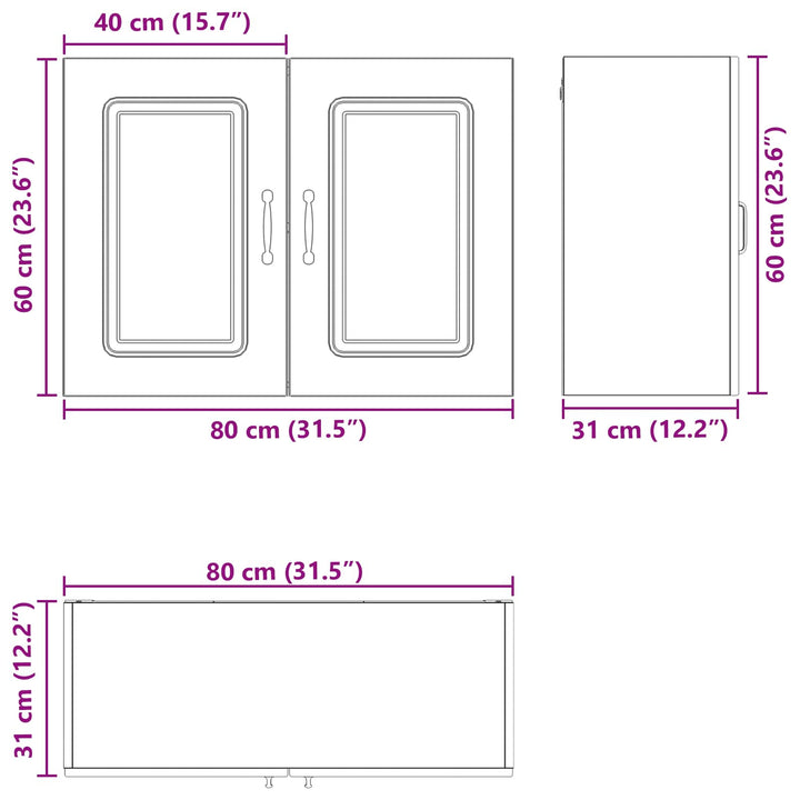 Panel til opvaskemaskine Kalmar Sort eg 80 x 31 x 60 cm