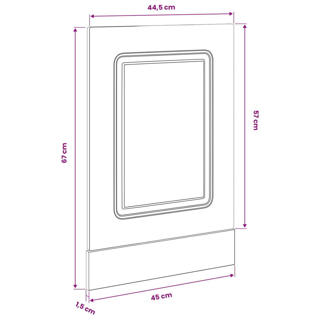 Panel til opvaskemaskine Kalmar Sort eg 45 x 1,5 x 57 cm