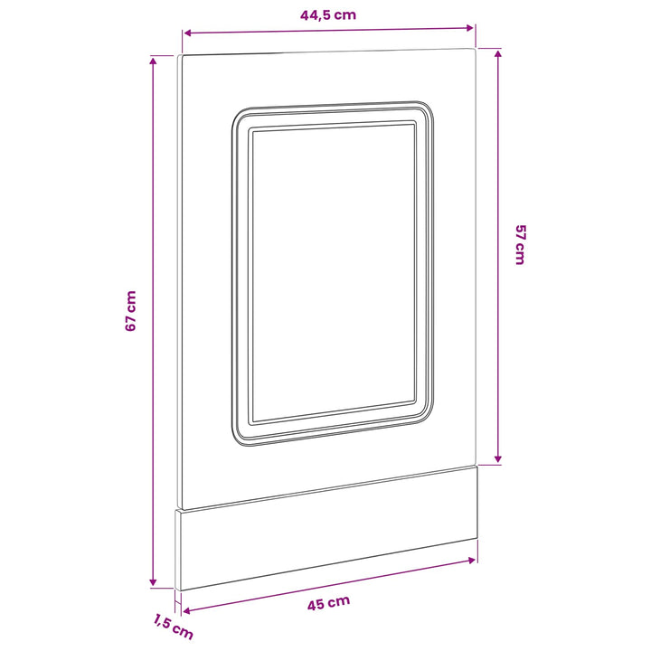 Panel til opvaskemaskine Kalmar Sort eg 45 x 1,5 x 57 cm