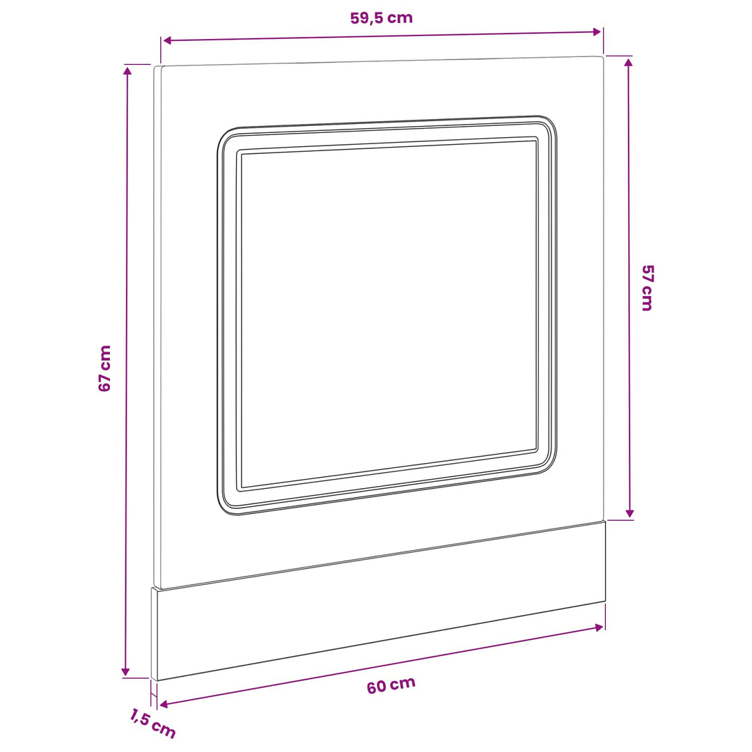 Panel til opvaskemaskine Kalmar Sort eg 60 x 1,5 x 57 cm