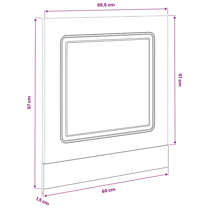 Panel til opvaskemaskine Kalmar Sort eg 60 x 1,5 x 57 cm