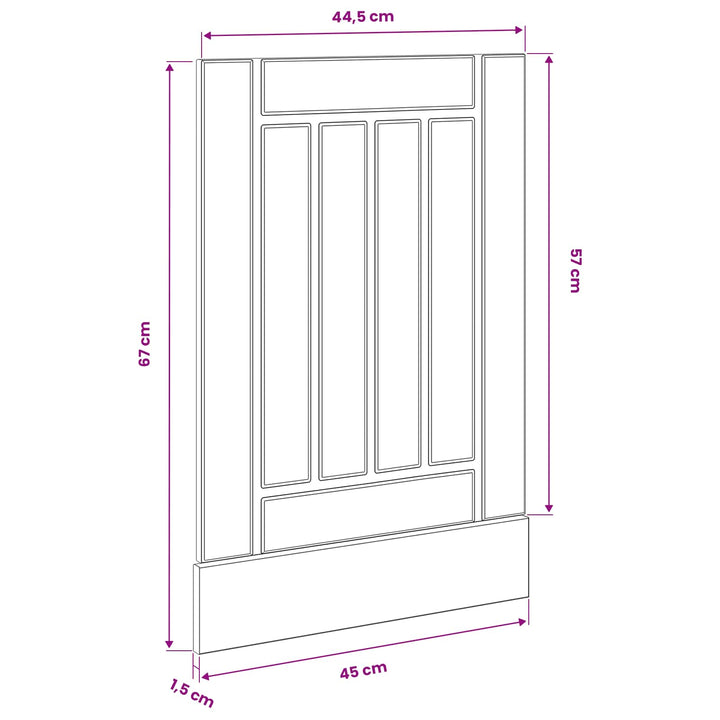 Panel til opvaskemaskine LUCCA Sort eg 45 x 1,5 x 57 cm