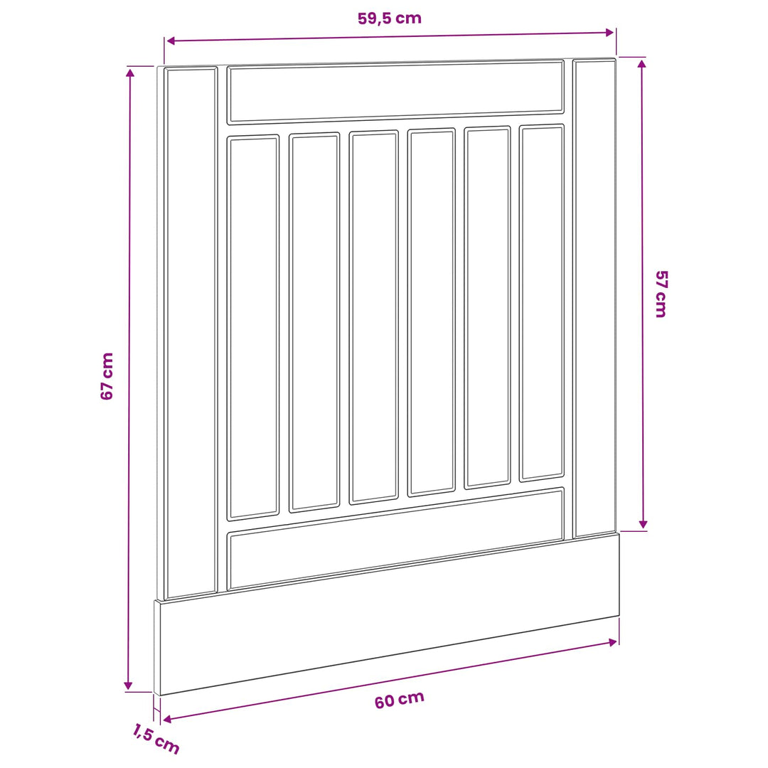 Panel til opvaskemaskine LUCCA Sort eg 60 x 1,5 x 57 cm